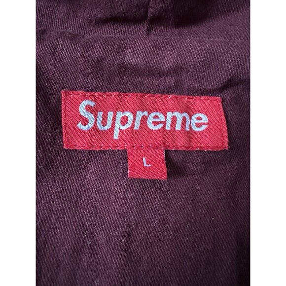 Supreme Wind Two Tone Jacket Burgundy Blue Size L Hoodie Cotton - Picture 4 of 10